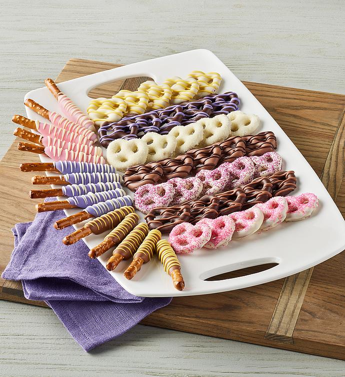 Feeling Cheerful Chocolate Dipped Pretzels